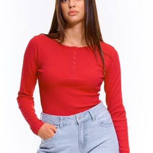 Nwot Victoria’s Secret PINK Soft Henley Top Size XL